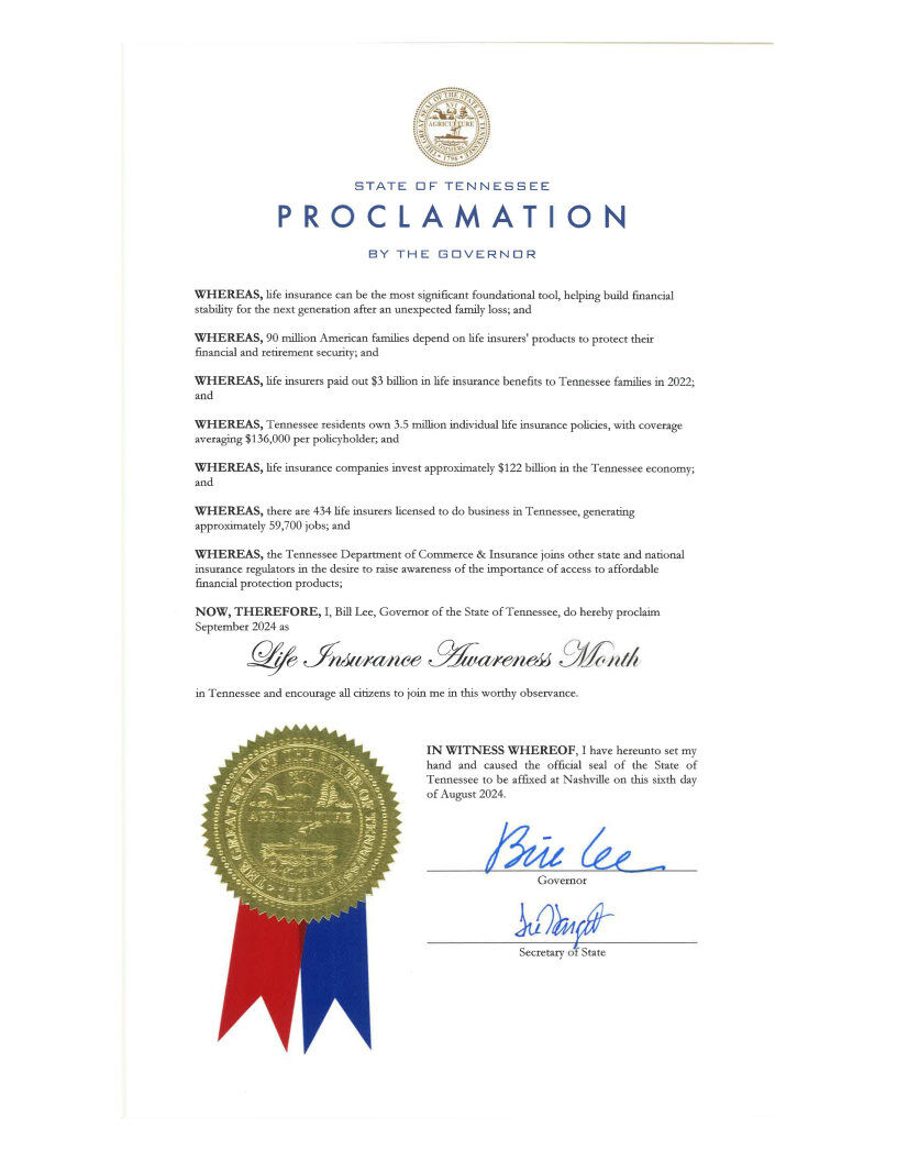 Tennessee LIAM Proclamation 2024